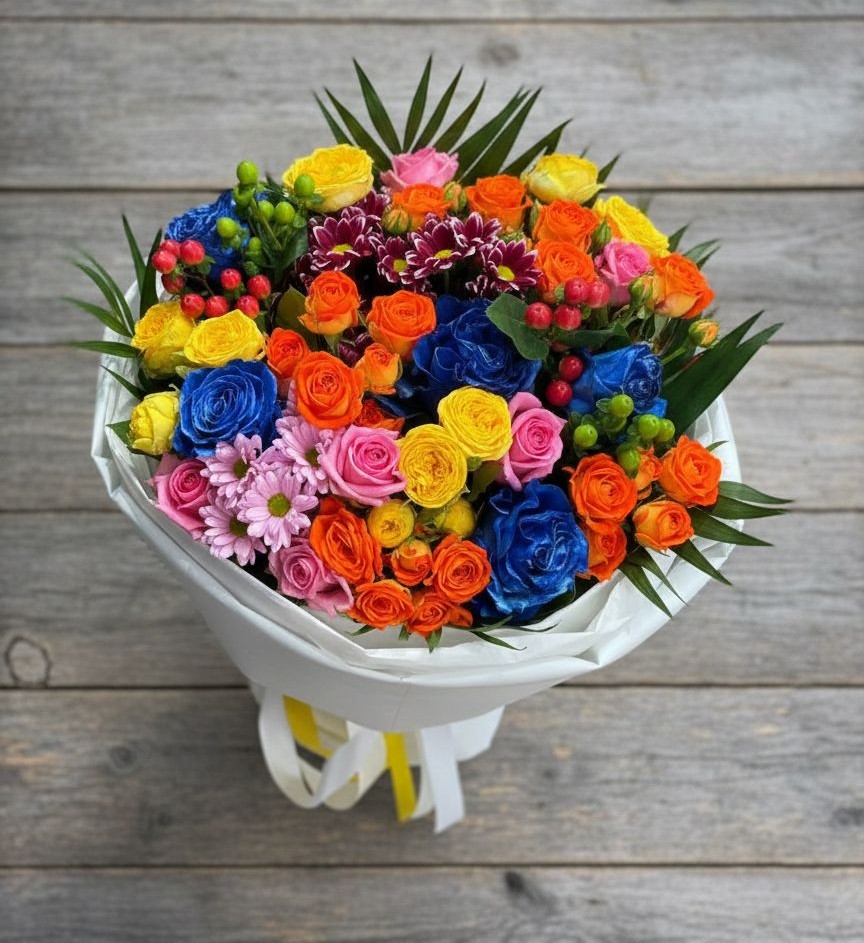 Букет цветов из: Розы и Хризантемы в Николаевке Воронежской области