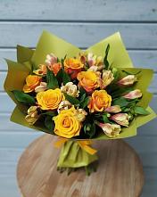Букет цветов из:  Альстромерии и Розы в Николаевке Воронежской области