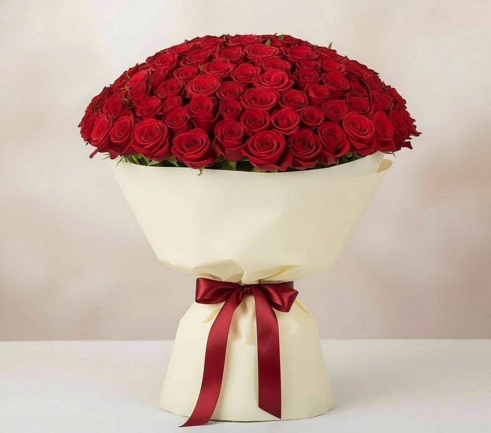 Букет 101 Красная роза Милано в Николаевке Воронежской области