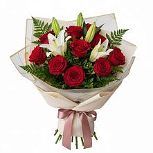 Букет цветов из:  Лилии и Розы в Николаевке Воронежской области