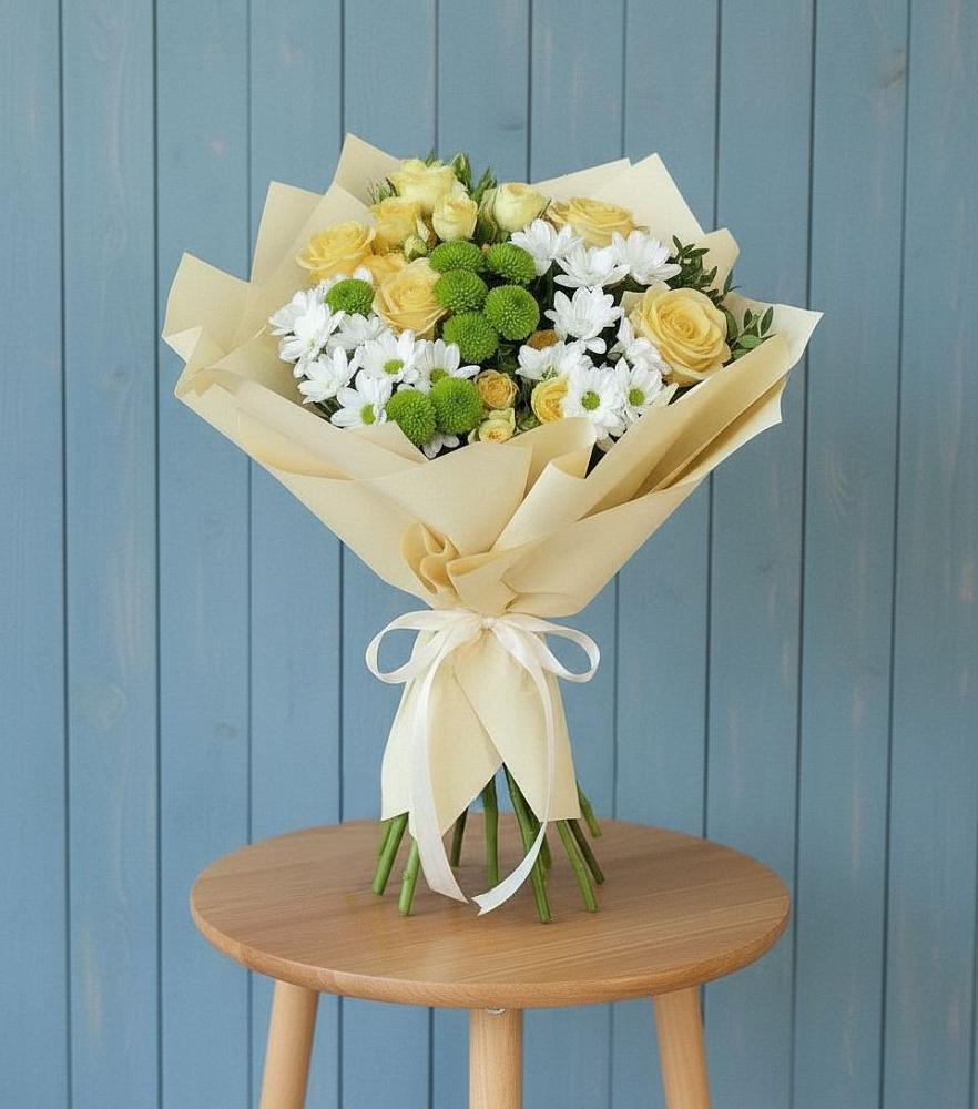 Букет цветов из: Хризантемы и Розы в Николаевке Воронежской области