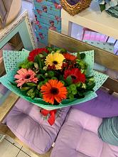 Букет цветов из:  Герберы, Хризантемы и Альстромерии #REPLACE_PRED# Николаевке Воронежской области