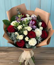 Букет цветов из:  Розы и Альстромерии в Николаевке Воронежской области