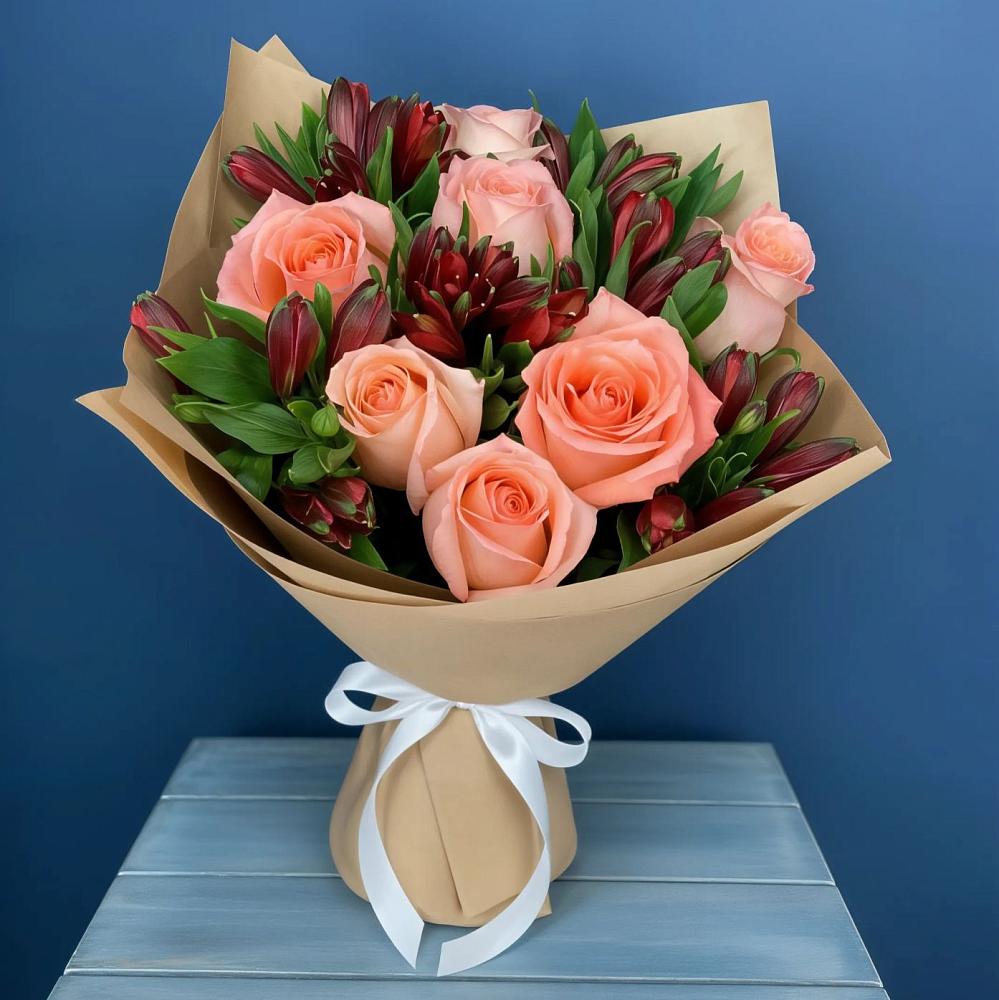 Букет цветов из: Розы и Альстромерии в Николаевке Воронежской области