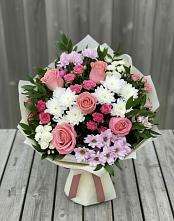 Букет цветов из:  Альстромерии, Гвоздики, Розы и Хризантемы #REPLACE_PRED# Николаевке Воронежской области