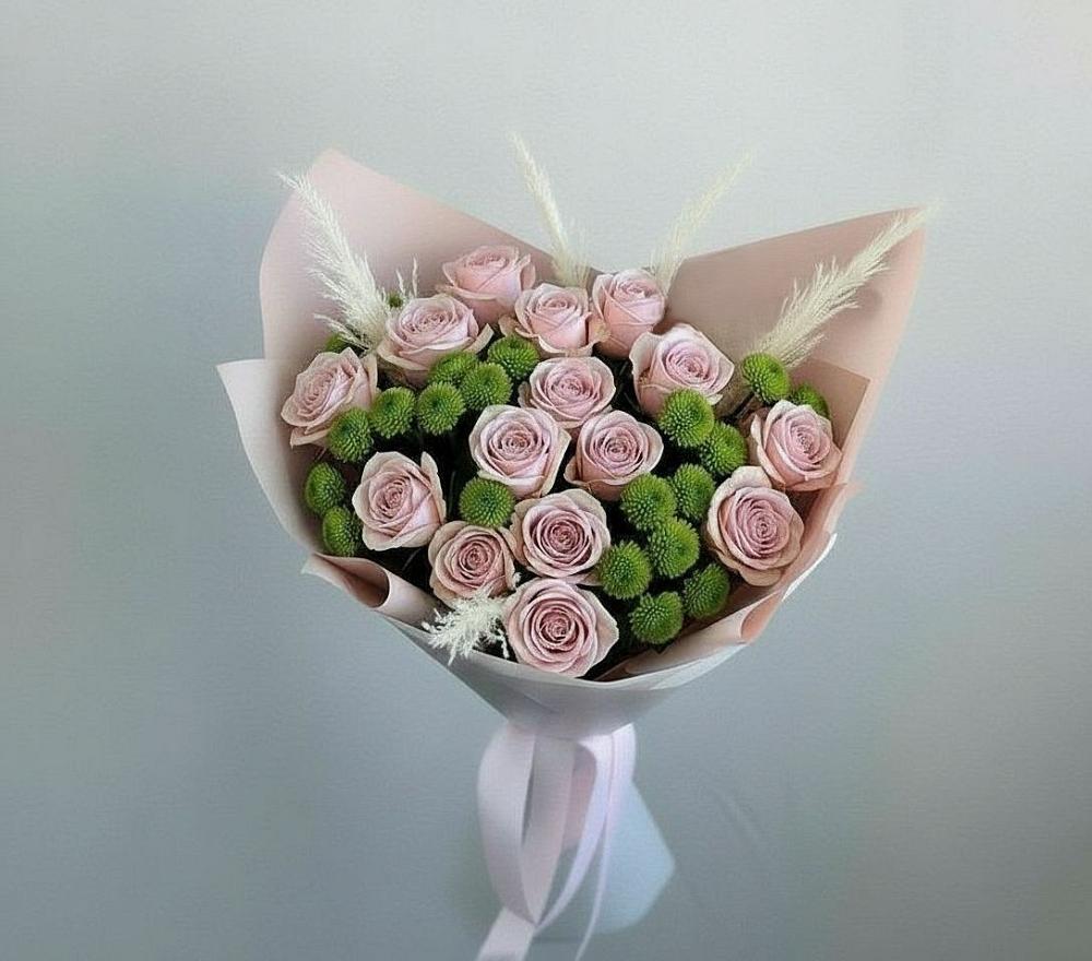 Букет цветов из: Розы и Хризантемы в Николаевке Воронежской области