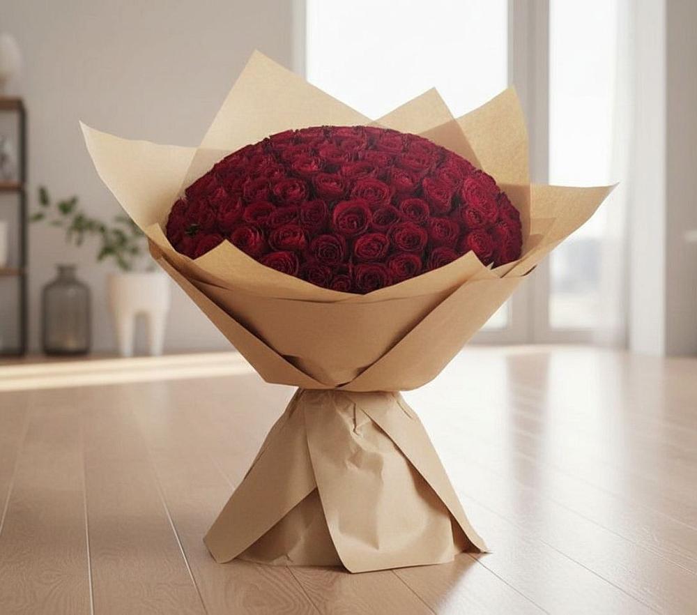 Букет 101 Красная роза в Николаевке Воронежской области