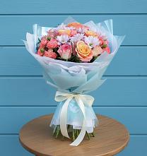 Букет цветов из:  Хризантемы и Розы в Николаевке Воронежской области