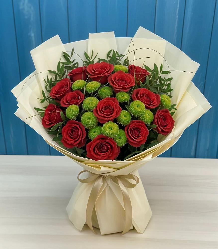 Букет цветов из: Розы и Хризантемы в Николаевке Воронежской области